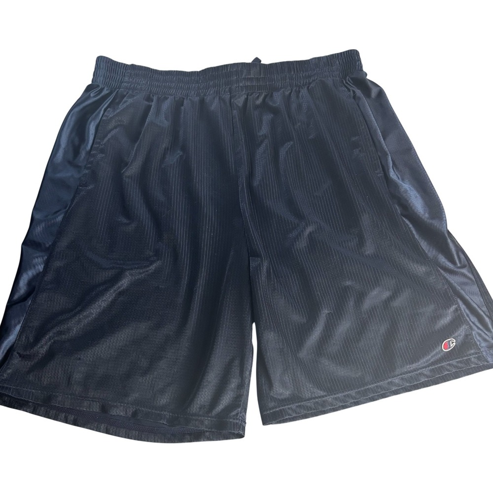 Champion Basketball Shorts Mens 2XL Blue Athletic Gym Workout‎ Mesh Striped